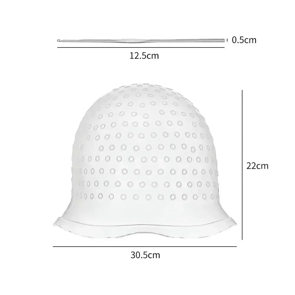Professional Silicone Hair Dyeing Cap with Metal Hooks – 2 Pack Hair Dyeing Cap Qme