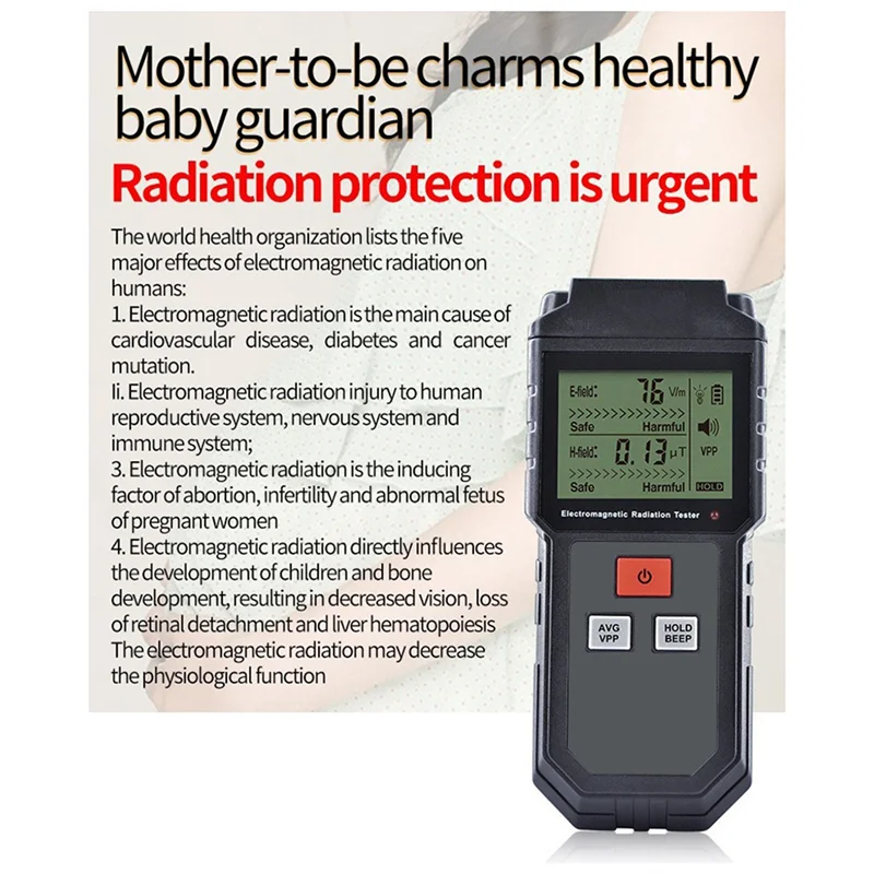 EMF Electromagnetic Radiation Detector – Electric Field Survey Meter EMF Radiation Detector Qme