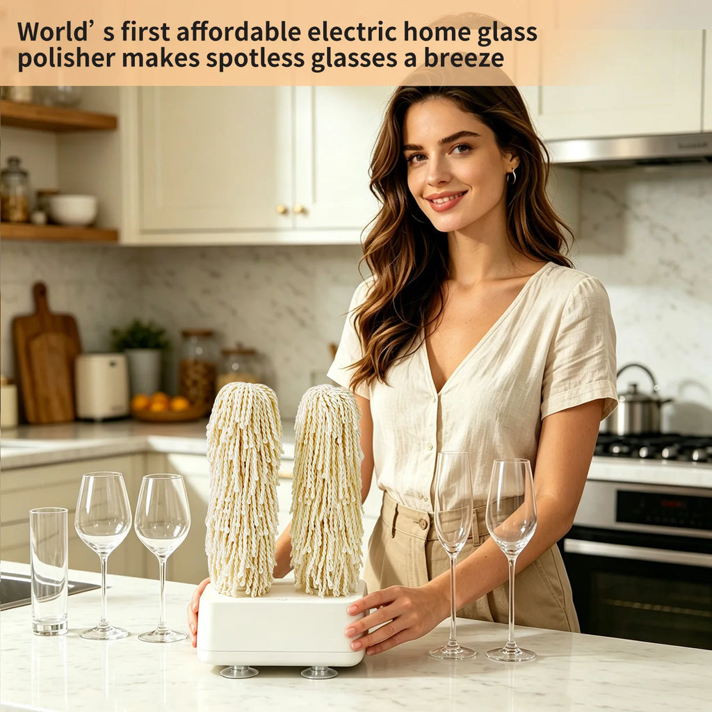 Electric Glass Cup Polisher – Automatic Glassware Cleaner Glassware Cleaner Machine Qst