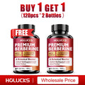 HOLUCKS Berberine 1300mg Capsules – Buy 1 Get 1 Free | 120ct Herbal Supplement Qst 2 Bottles-120pcs