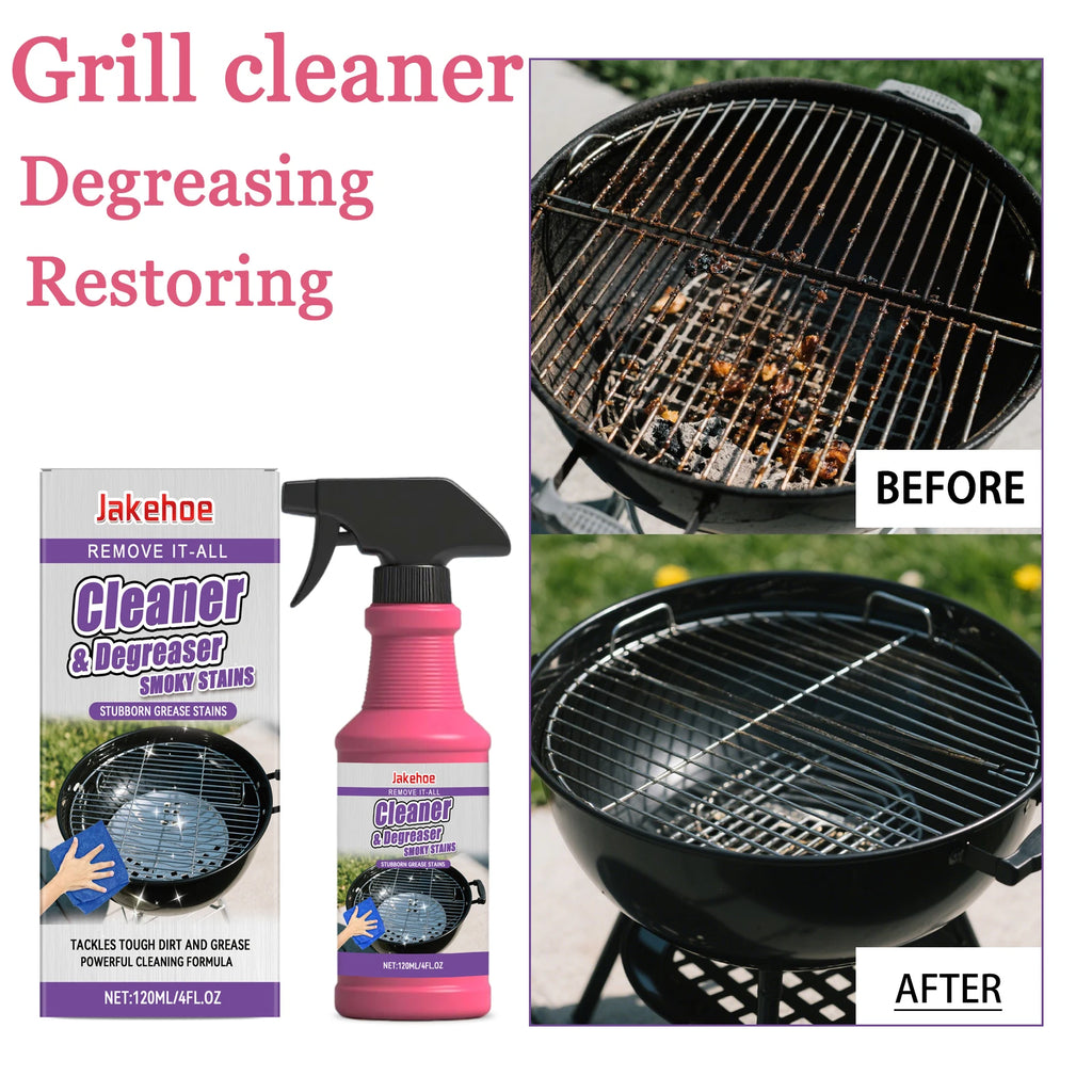 JAKEHOE 120ml BBQ Grill Cleaner – Heavy Duty Degreaser Spray Grill Cleaner Spray Qst