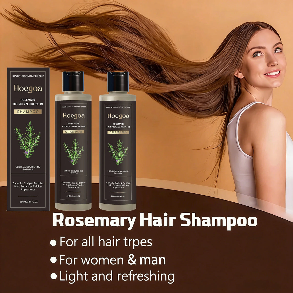 HOEGOA Rosemary Shampoo – Volumizing & Thickening 114ml Hair Shampoo Qst