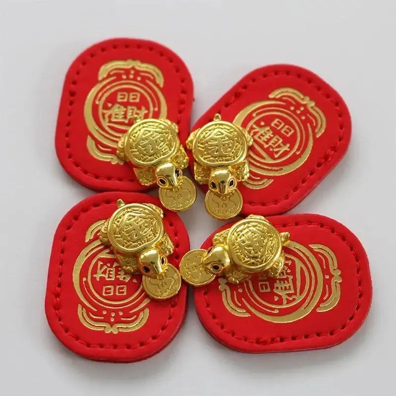 Feng Shui Lucky Turtle Wallet Charm & Decor Ornament Decorative Figurine Qme