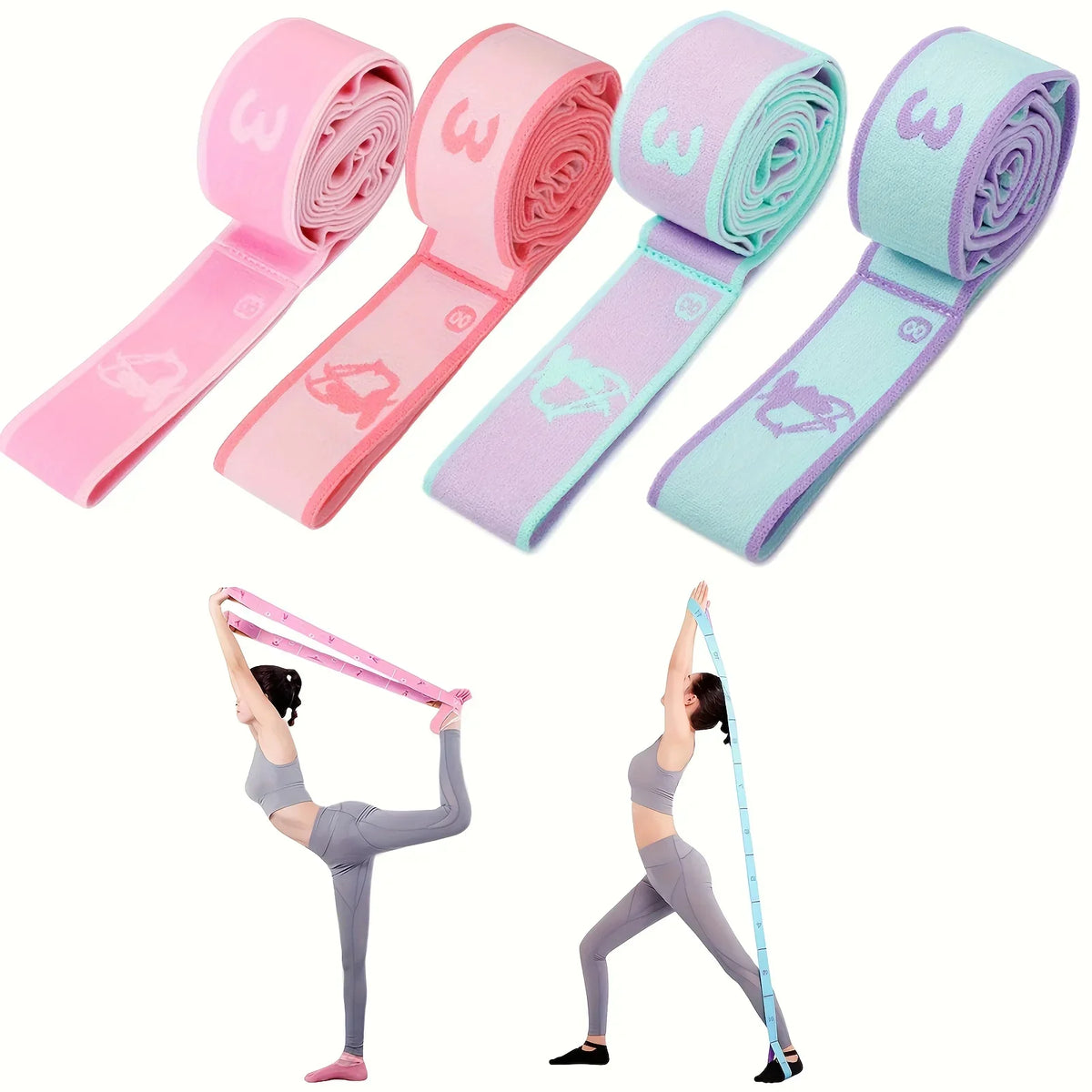 Yoga Stretch Strap Resistance Band – Dance, Gymnastics & Pilates Yoga Stretch Strap Qme