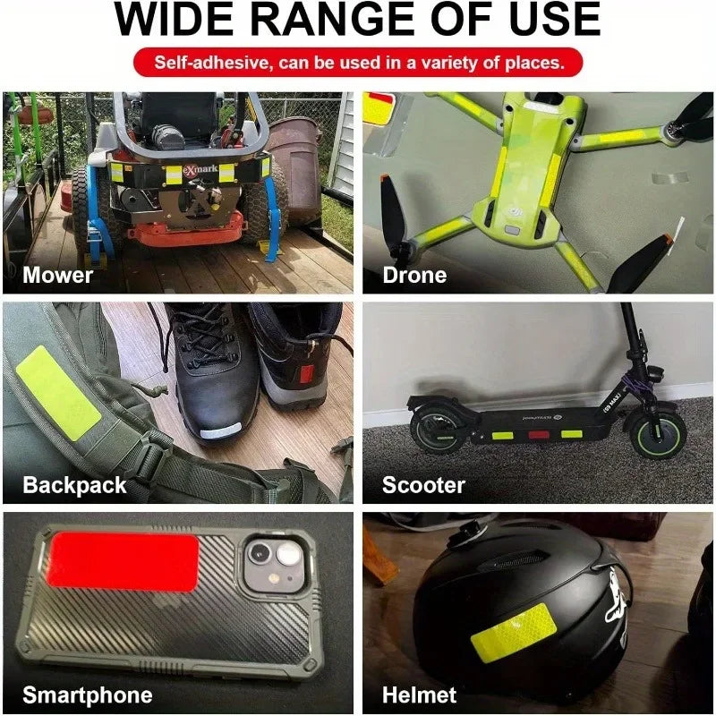 Reflective Safety Warning Stickers for Cars & Motorcycles Reflective Safety Stickers Qme