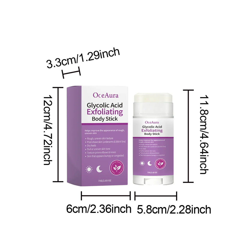 AHA BHA Exfoliating Body Stick with Shea Butter | Qme Body Exfoliating Stick Qme