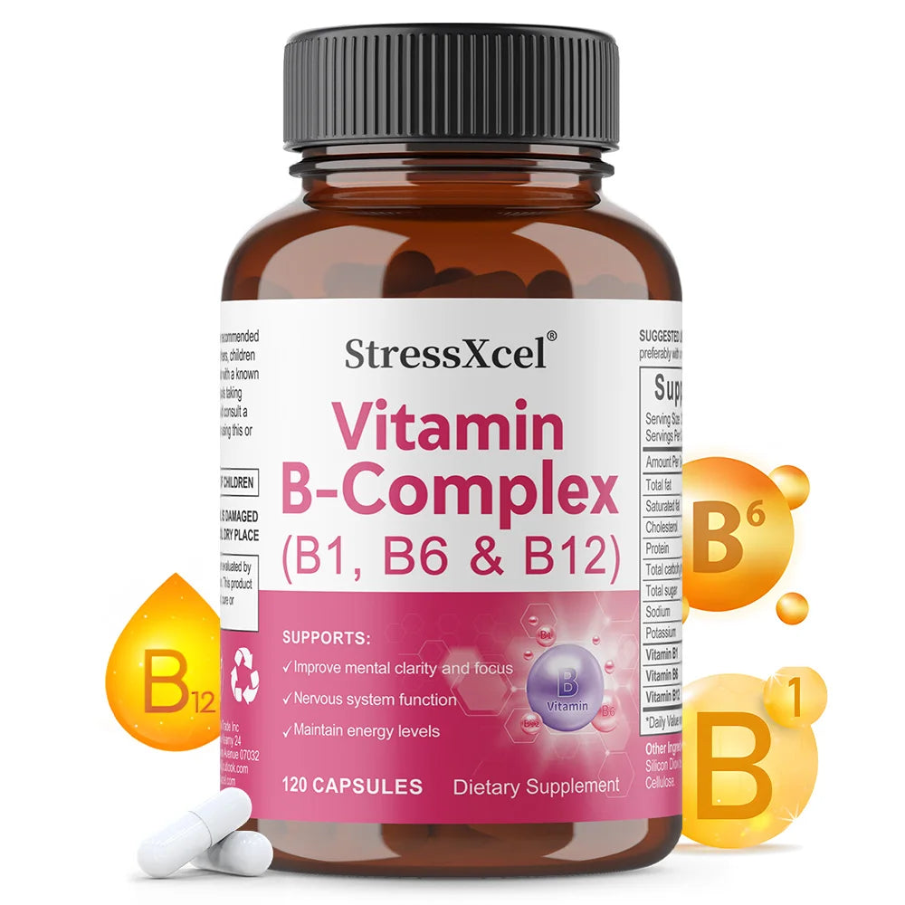 Vitamin B Complex Capsules B1 B6 B12 – Sustained Energy & Immune Support Vitamin B Supplement Qst