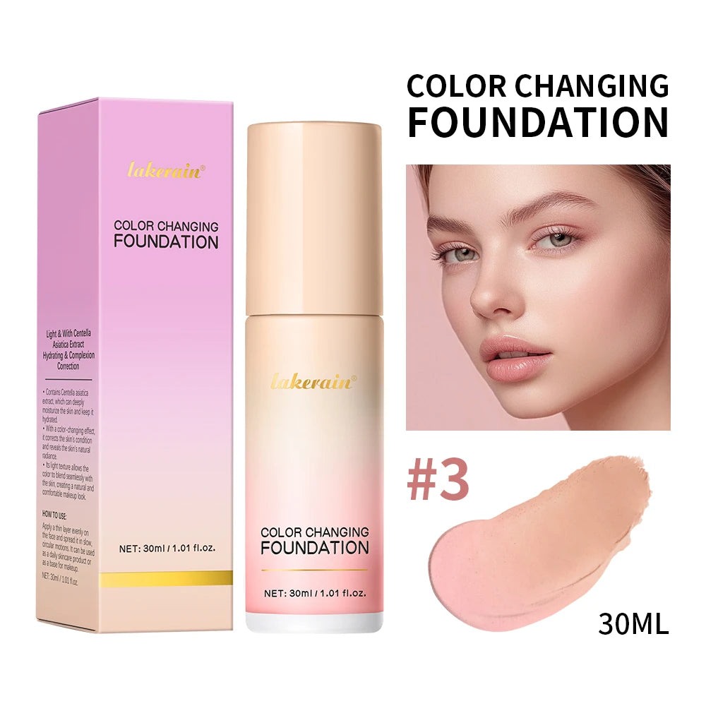 Lakerain Color Changing Liquid Foundation – Hydrating Coverage Liquid Foundation Qst 03