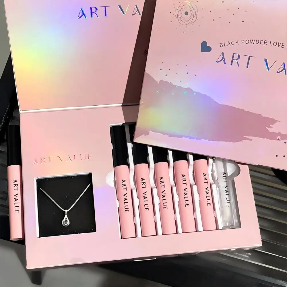 Art Value Love Letter Lip Set – Long-Lasting Lip Mud & Glaze Lip Makeup Set Qme