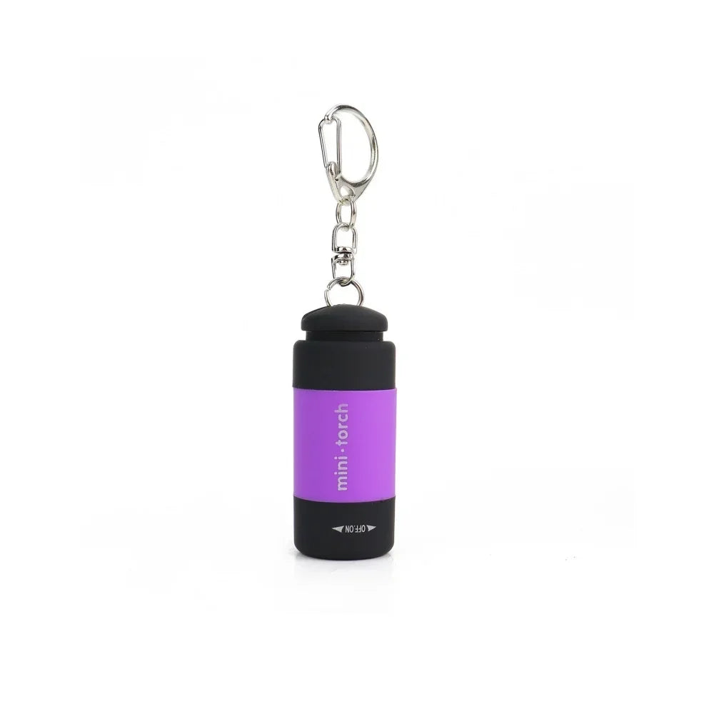 USB Rechargeable LED Keychain Flashlight – Compact & Waterproof LED Keychain Flashlight Qme purple