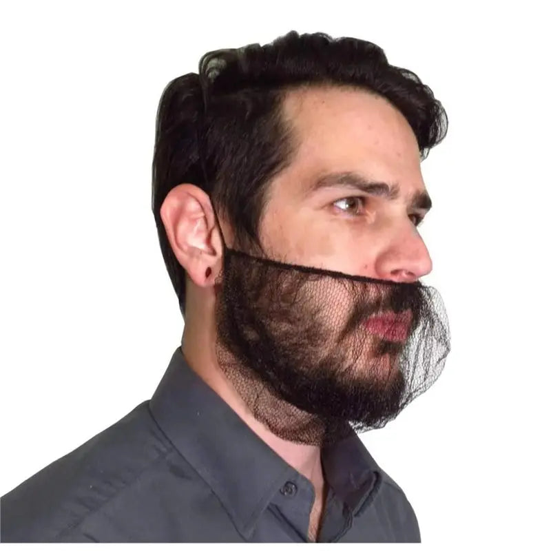 150-Pack Disposable Beard Nets – Breathable Black Nylon Covers Disposable Beard Nets Qst