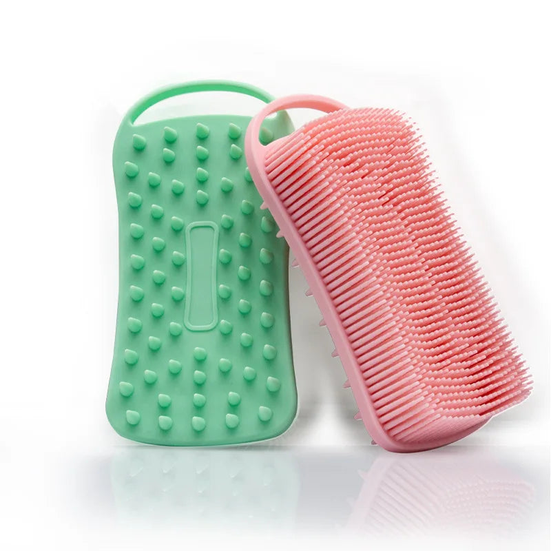 Double-Sided Silicone Shower Brush – Exfoliating Body Scrubber Silicone Body Brush Qme