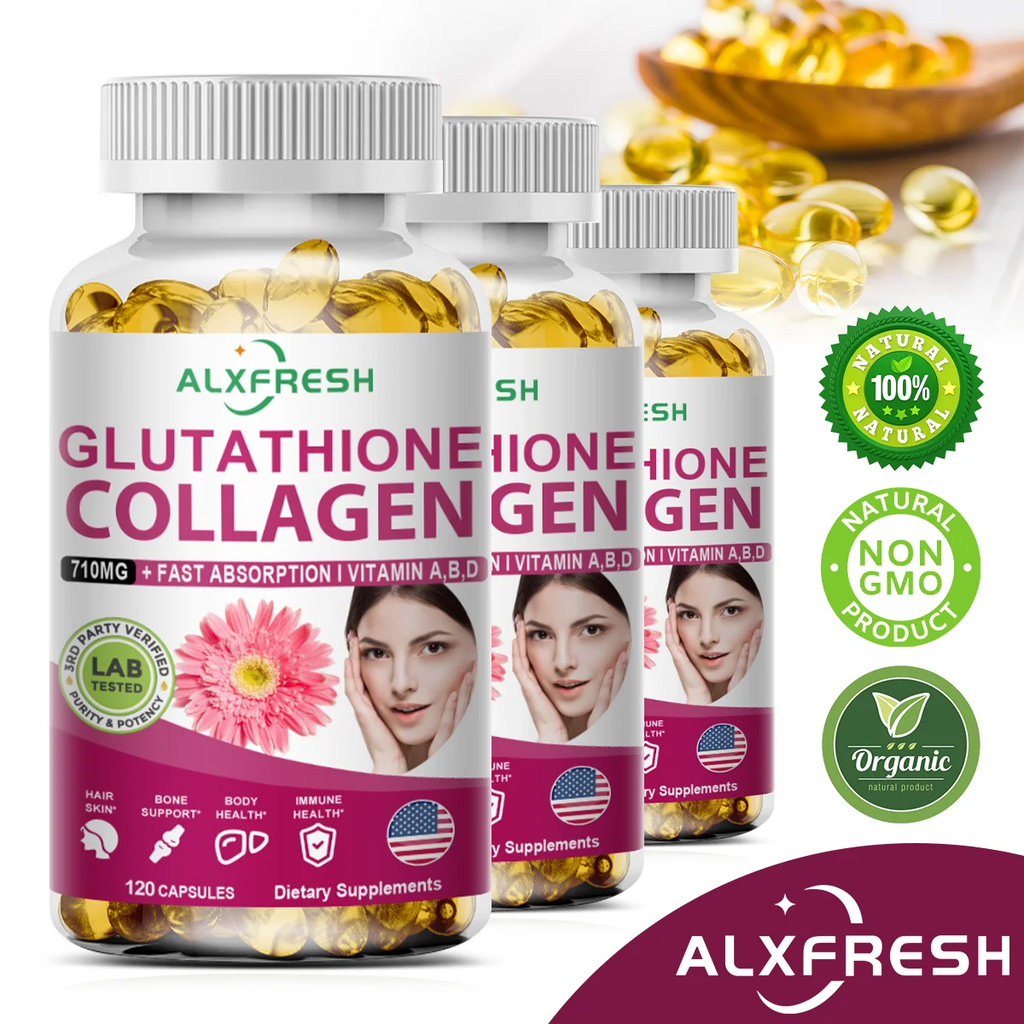 Alxfresh Collagen Glutathione Biotin Vitamins Capsules | 60-120ct Nutritional Supplement Qst