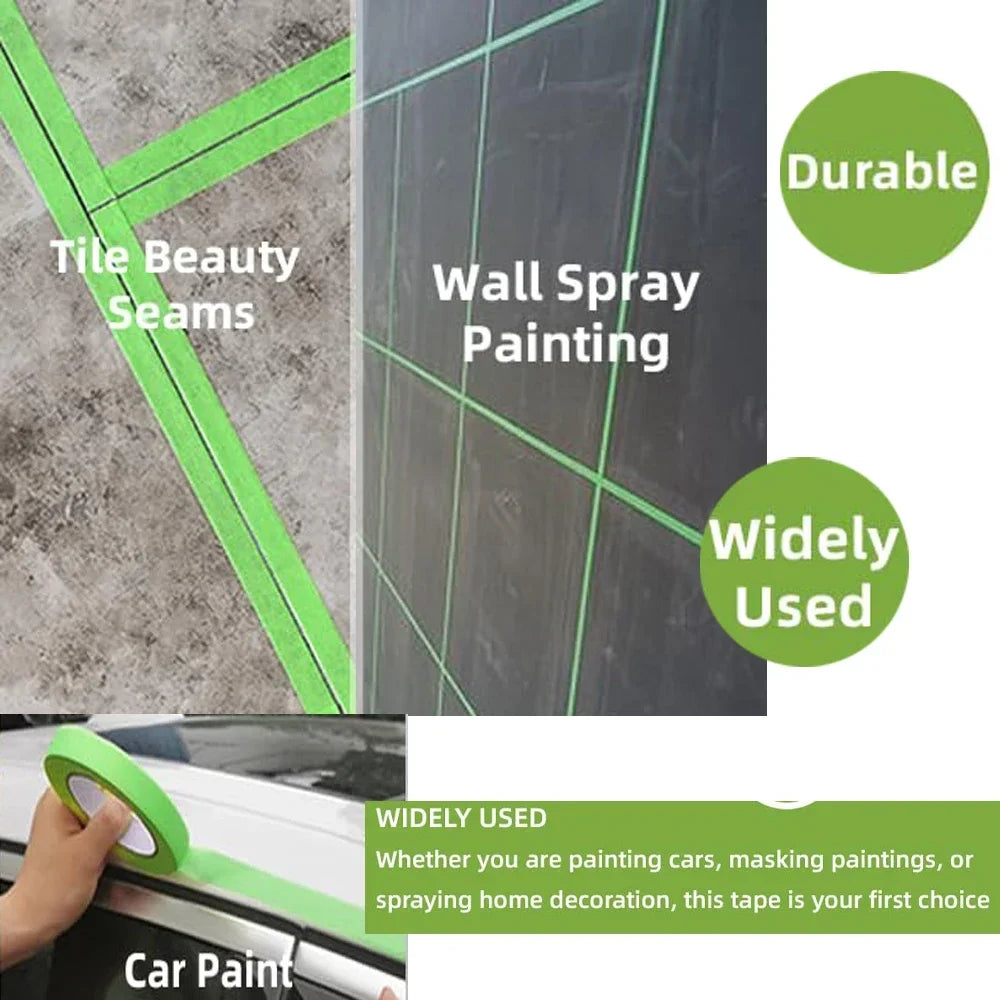 Green Painters Masking Tape 6 Rolls – Residue-Free Wide Painters Masking Tape Qme