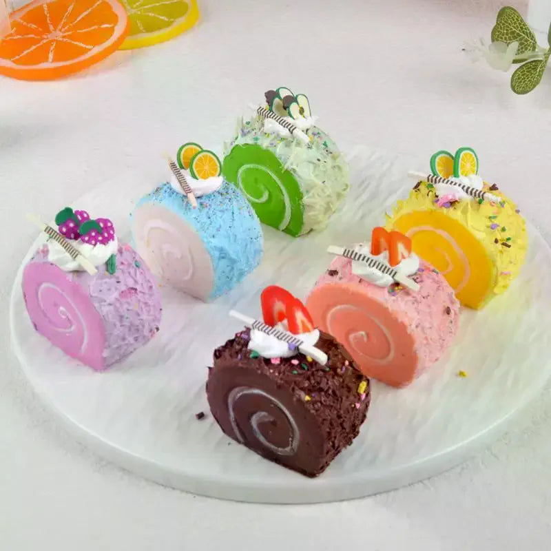 Realistic Artificial Roll Cake Models | Lifelike PU Display Props Artificial Food Prop Qme