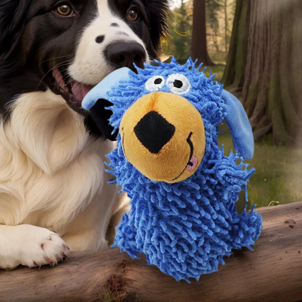 Squeaky Stuffed Dog Toy – Interactive Fleece Chew & Teeth Cleaner Dog Squeaky Toy Qme