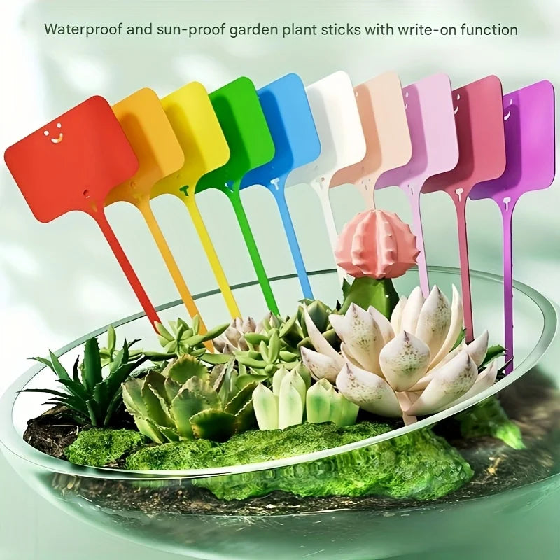 T-Shaped Colorful Garden Plant Labels & Permanent Marker | Qme Garden Plant Labels Qme