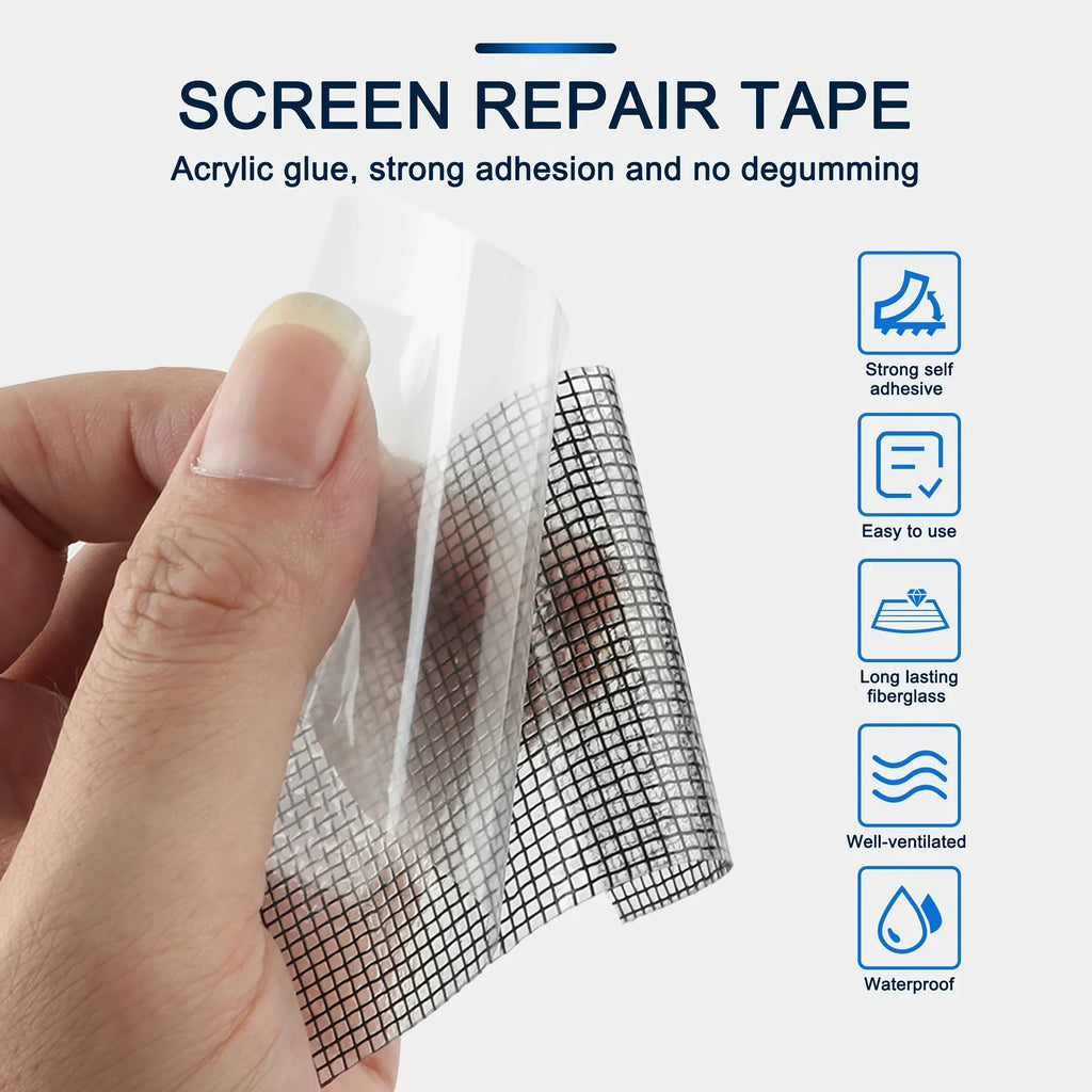 Window Screen Repair Tape – Adhesive Mesh Patch Roll Screen Repair Tape Qme