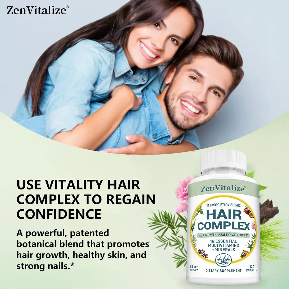Hair Growth Supplement – Biotin, Vitamins A B C D E, Zinc & Iron 120ct Hair Growth Supplement Qst