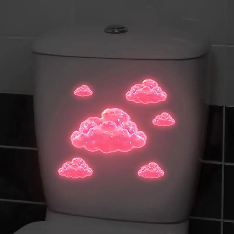 Glow-in-the-Dark Pink Cloud Wall Decals – Luminous Stickers Wall Decal Sticker Qme