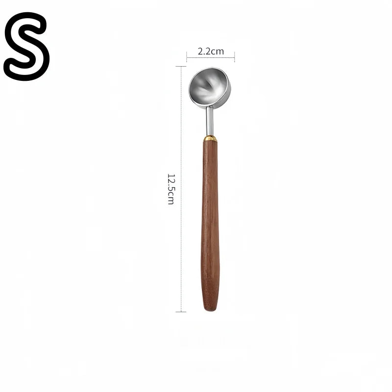 Walnut Coffee Spoon – Stainless Steel Long Handle Measuring Spoon Coffee Measuring Spoon Qme S