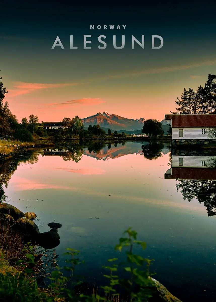 Norway Aurora Mountain Canvas Wall Art Print – Unframed Poster Canvas Wall Art Qst E 50X70cm No Framed