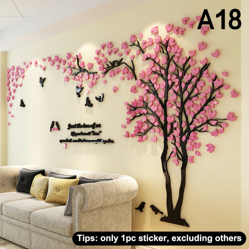 3D Acrylic Tree Wall Stickers – Self-Adhesive Wall Decal Wall Decal Sticker Qst A18
