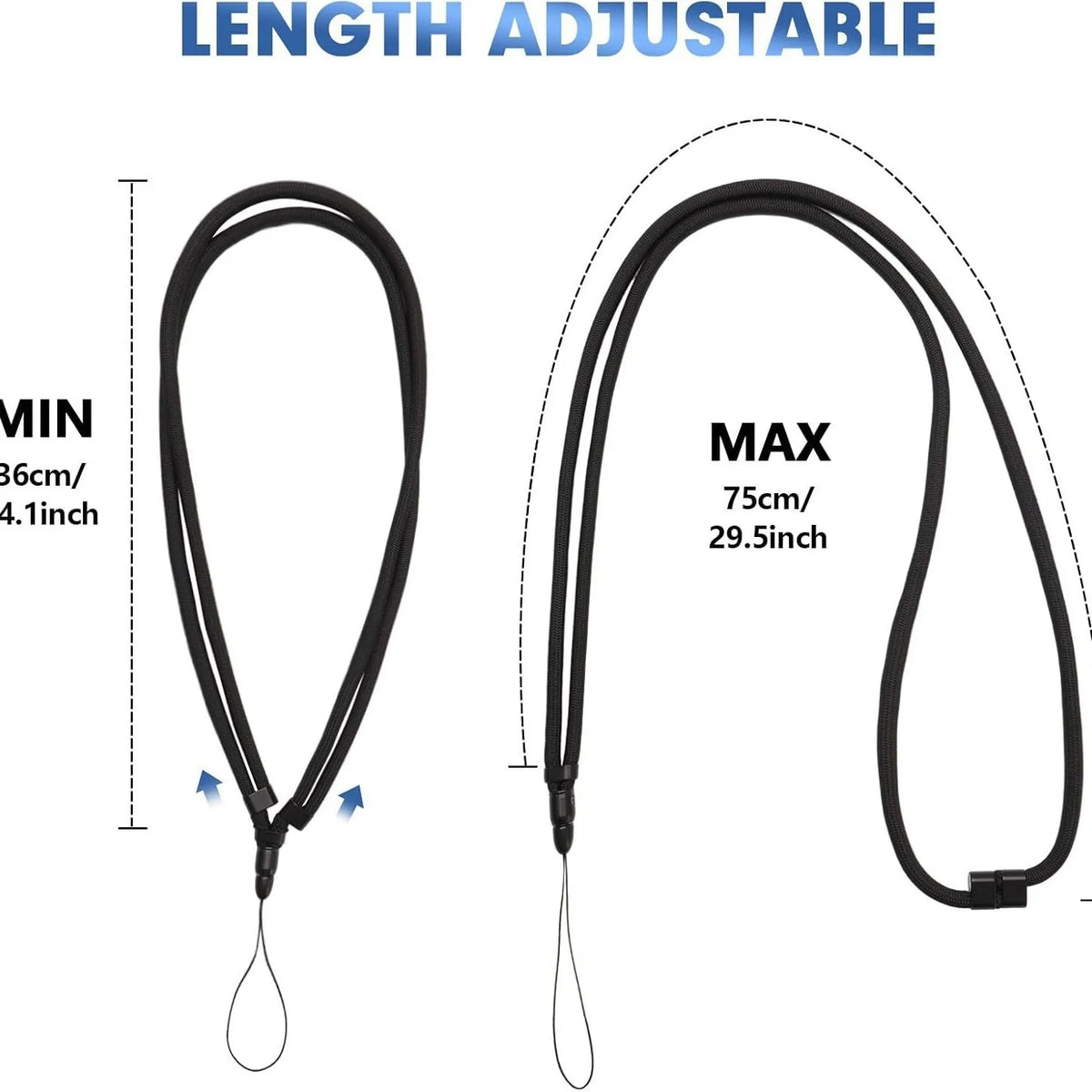 Fan Lanyard Anti-Drop 360° Rotation Adjustable Neck Strap Fan Lanyard Strap Qme