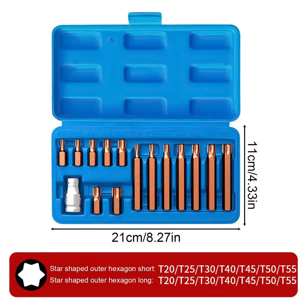 S2 Steel Magnetic Tamper-Proof Star Bits Set – 15-Piece Star Bit Set Qme China Mainland set