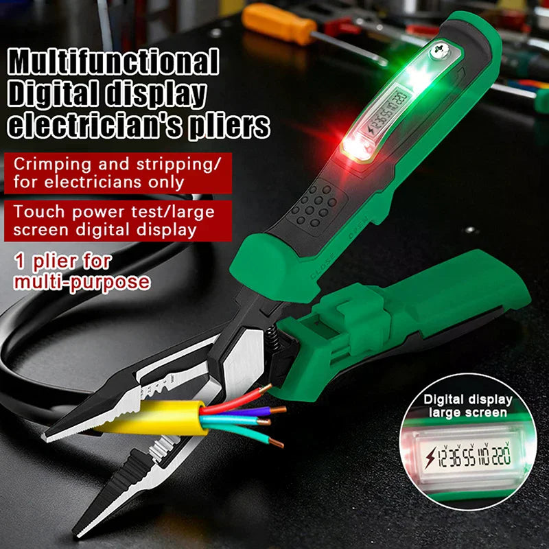 Multifunctional Wire Stripping Pliers with Digital Voltage Tester Electrician Pliers Qme