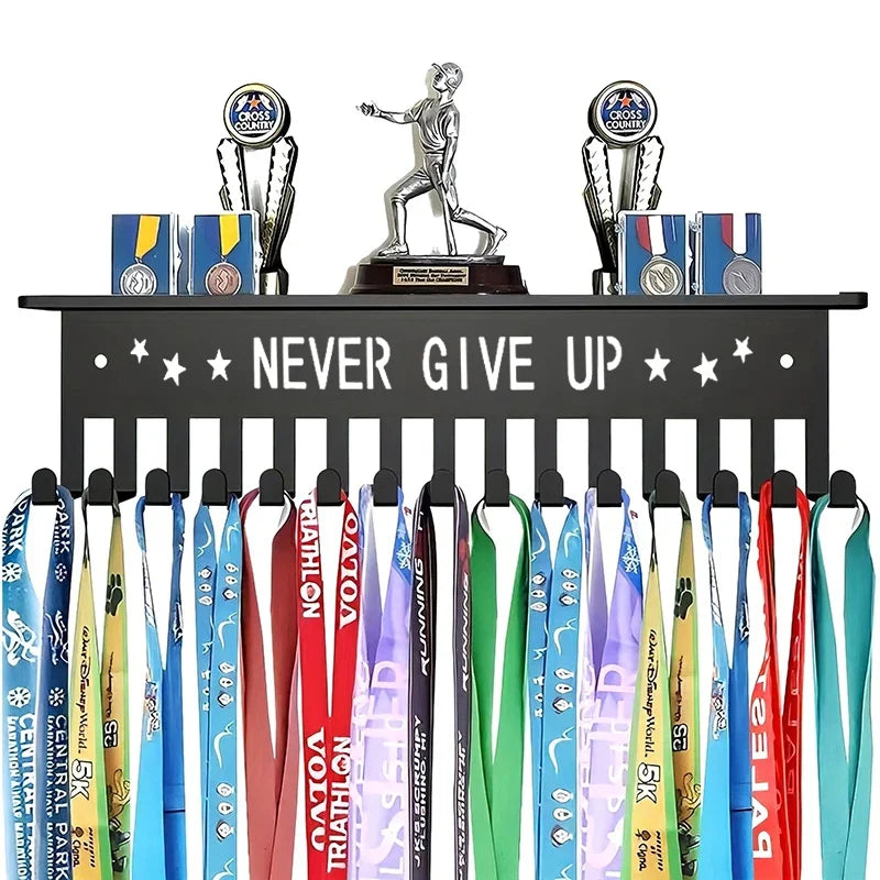 Metal Wall-Mounted Medal Hanger Rack – Large Capacity Display Medal Display Rack Qme