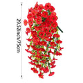 Artificial Morning Glory Hanging Flowers UV Resistant 75cm Artificial Hanging Flowers Qme red