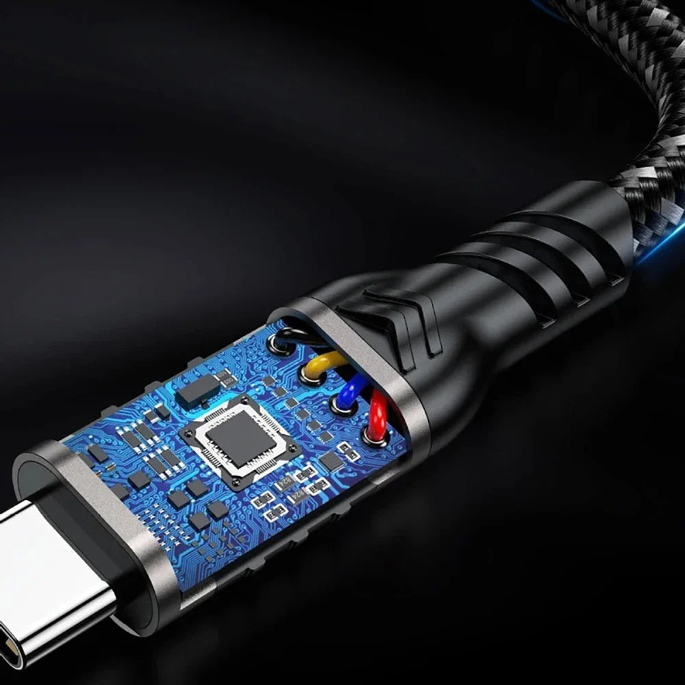 USB-C Cable 60W Fast Charging 10Gbps | Nylon Braided Type-C USB-C Charging Cable Qme