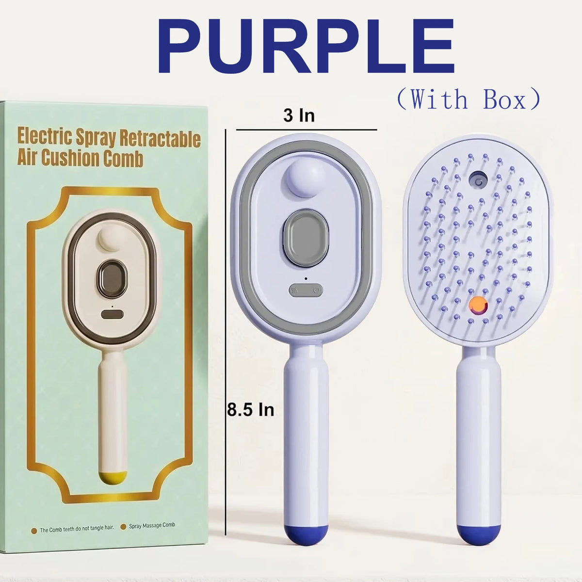 Vilnason Electric Steam Hair Straightener Brush | USB-C Steam Hair Brush Qst Purple-With Box