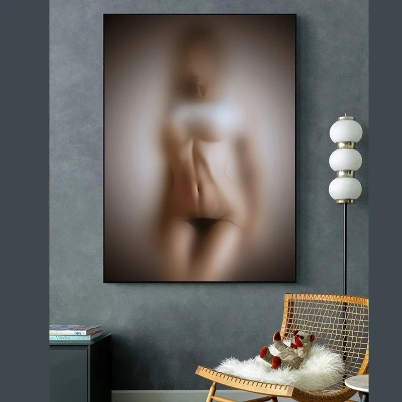 Woman Silhouette Canvas Wall Art – Nordic Modern Abstract Print Canvas Wall Art Qst