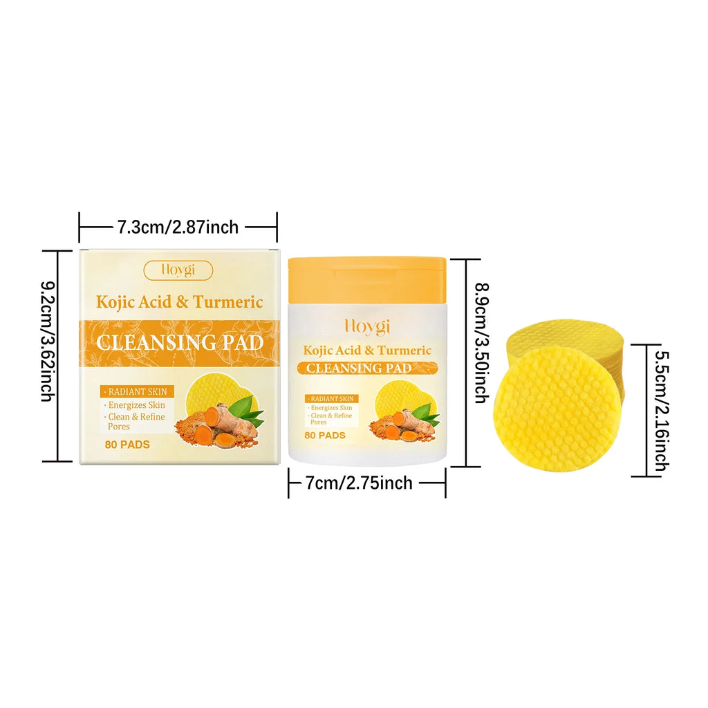 Turmeric Kojic Acid Exfoliating Facial Pads – 80 Pcs | Daily Exfoliating Facial Pads Qme