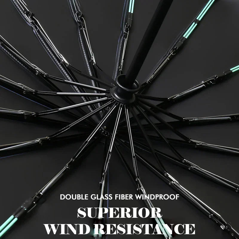 Windproof 16K Double Rib Auto Folding Umbrella – Sun & Rain Folding Umbrella Qst