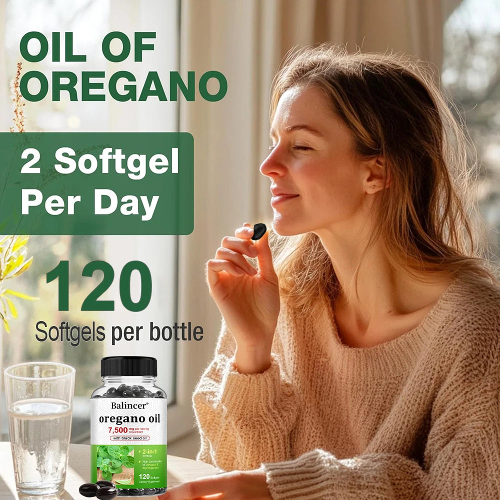 Oregano & Black Seed Oil Capsules – Immune & Digestive Support Herbal Oil Capsules Qst