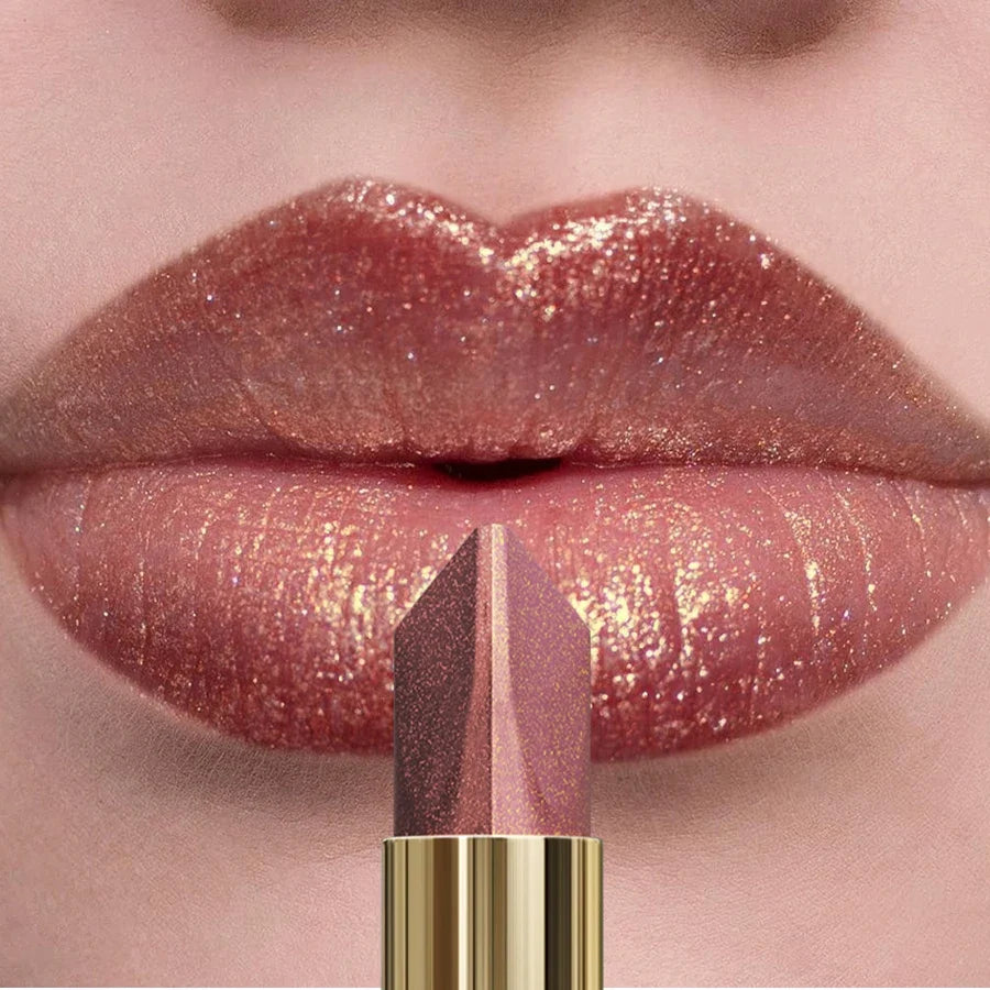 Glitter Metallic Two-Tone Lipstick – Matte Pearlescent Lip Tint Metallic Lip Tint Qme