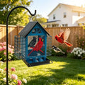 Decorative Iron Hanging Bird Feeder | Outdoor Garden Decor Hanging Bird Feeder Qme Blue CN