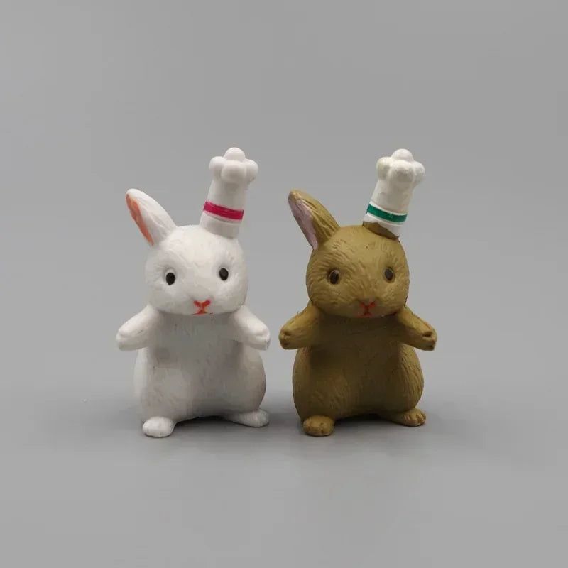 Cute Mini Rabbit Figurines – Miniature Bunny Desk Ornament Miniature Figurine Qme