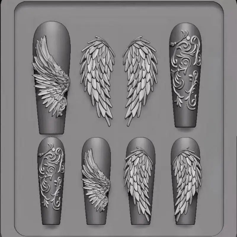 3D Silicone Nail Art Molds & Stamping Plates – 6 Colors Nail Art Molds Qme A3