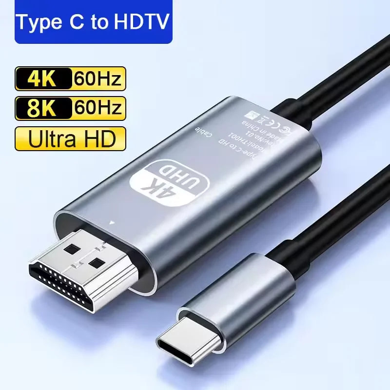 USB-C to HDMI Cable 4K 60Hz – Game Console, Laptop & TV HDMI Display Cable Qme