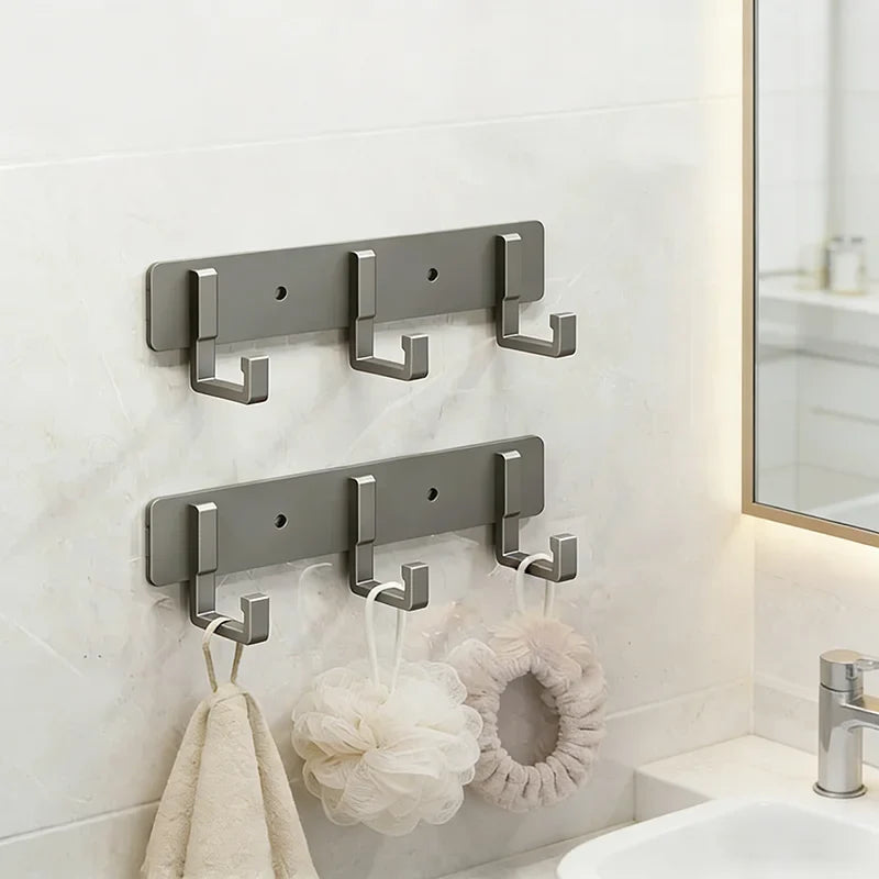 Reusable Aluminum Alloy Wall Hook | No-Drill Adhesive Mount Adhesive Wall Hook Qme