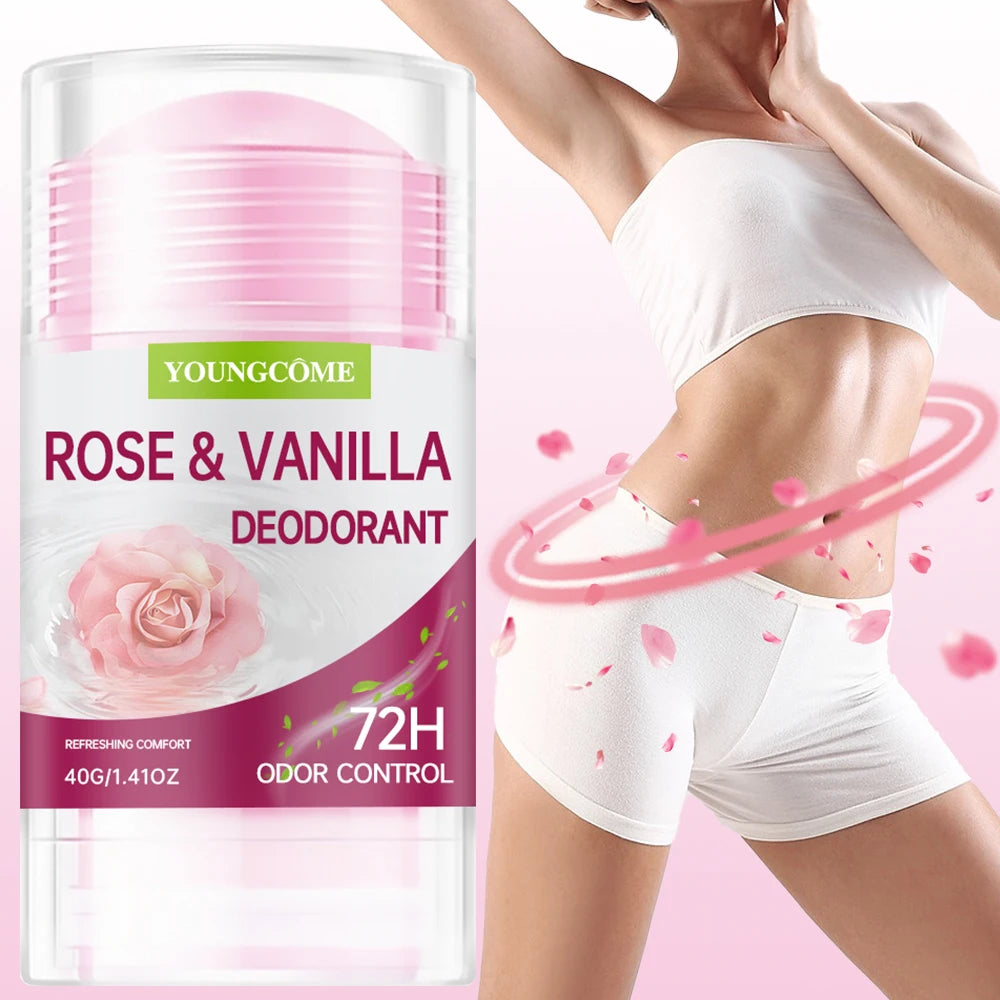YOUNGCOME Rose & Vanilla Deodorant Cream Stick for Women Deodorant Stick Qst