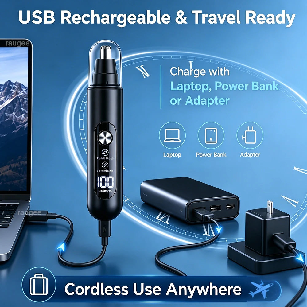 Peicon Mini Rechargeable Nose & Ear Hair Trimmer for Men Nose Hair Trimmer Qst