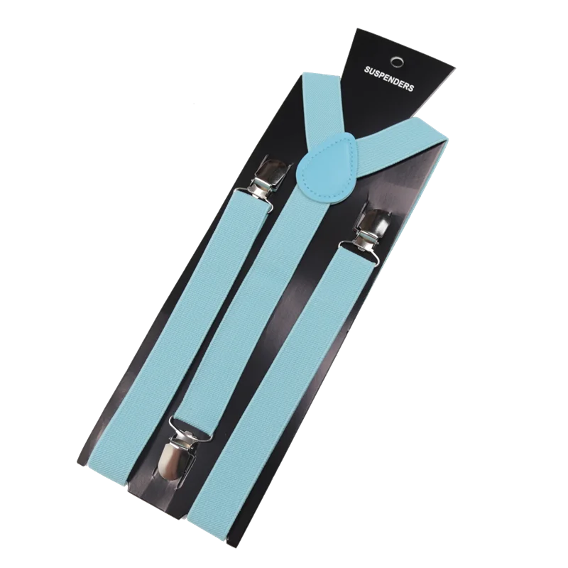 Unisex Elastic Leather Suspenders Braces – 26 Colors