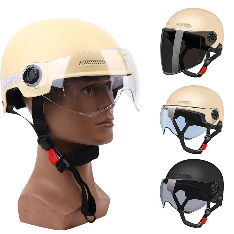 3C Certified Adult Cartoon Bike Motorcycle Half Helmet & Goggles Bike Safety Helmet Qme