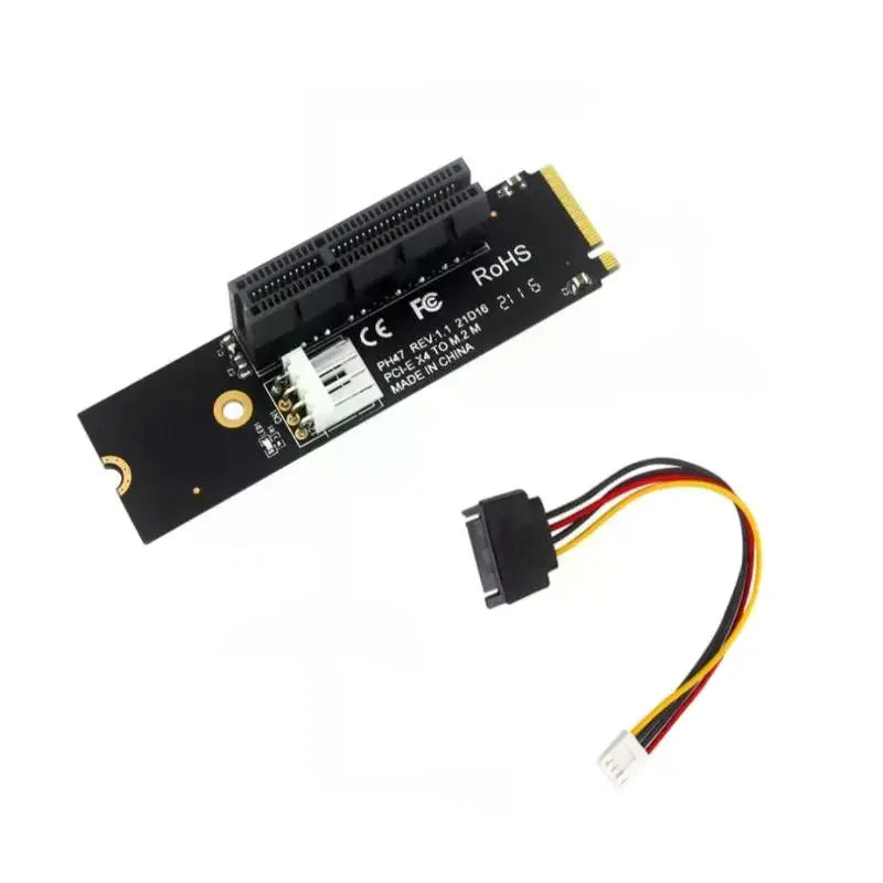 M.2 Key-M to PCIe 4.0 X4 Riser Adapter Card for Desktop SSD PCIe Riser Adapter Qme