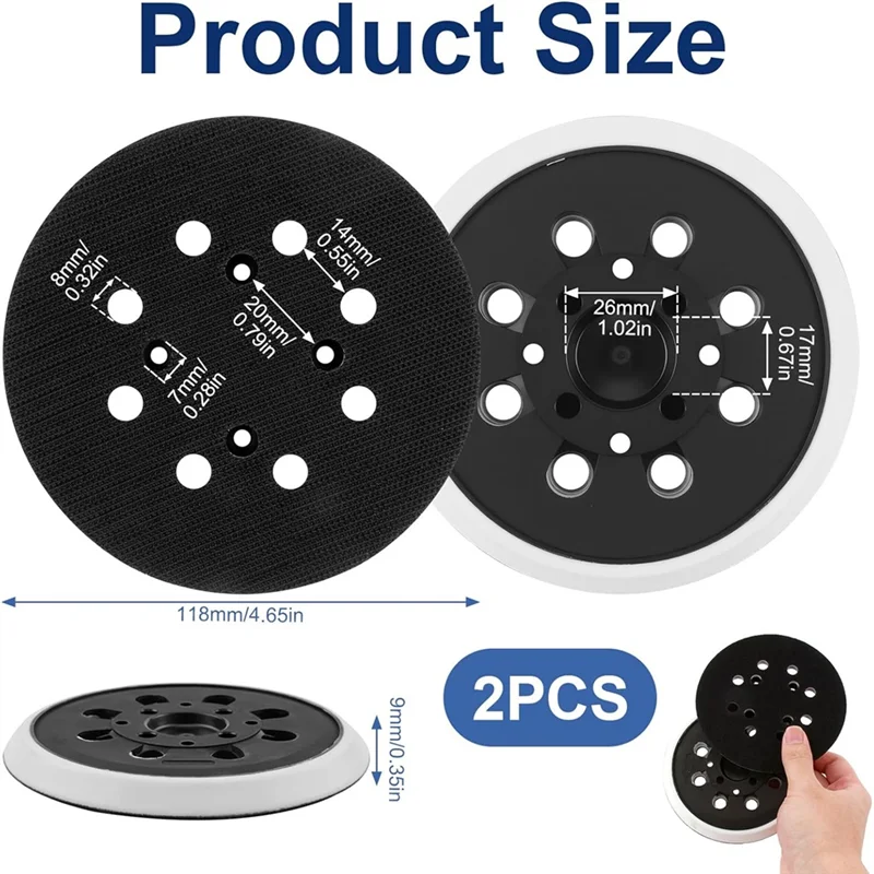 125mm Backing Pad Sanding Discs for Bosch PEX 300 AE 400 AE Sander Backing Pad Qme Black